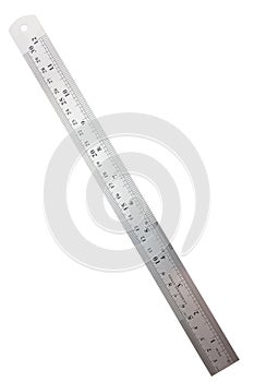 Metric and inch steel ruler photo