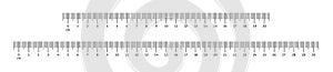 Metric rulers. Centimeter scale. Vector cm metrics indicator.