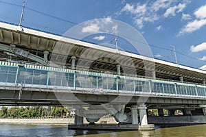 Metro bridge  across Moscow river in Moscow, Russia