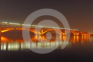 Metro Bridge at Night, Kiev, UA