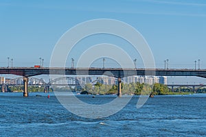 Metro bridge over Dnieper river in Kiev, the Ukraine