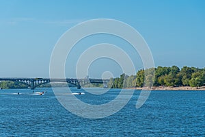 Metro bridge over Dnieper river in Kiev, the Ukraine