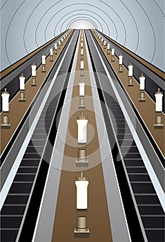 Metro escalator vector