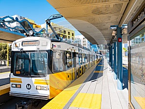 Metro Light Rail In Downtown Santa Monica Platform