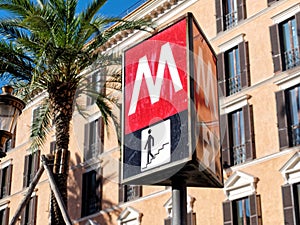 Metro M sign Rome Italy