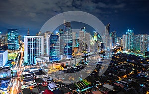 Metro Manila cityscape at night photo
