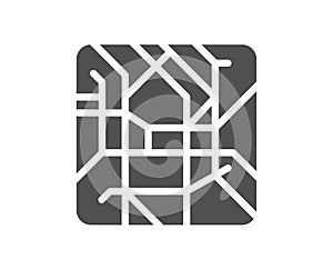 Metro map icon. Underground subway sign. Vector