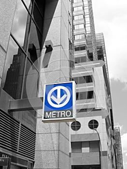 Metro sign in montreal