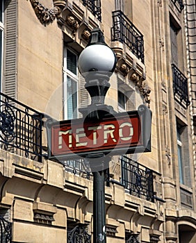 Metro sign, Paris, France.