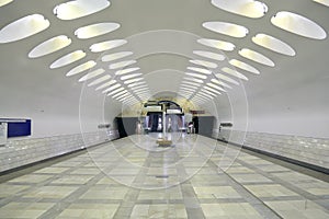 Metro station Nakhimovsky Prospekt in Moscow, Russia