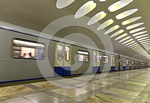 Metro station Nakhimovsky Prospekt in Moscow, Russia