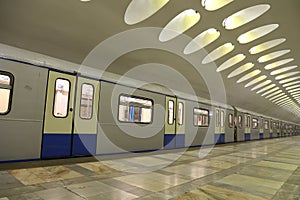 Metro station Nakhimovsky Prospekt in Moscow, Russia