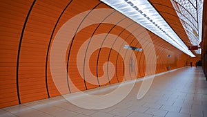 Metro station orange tube munich marienplatz arch