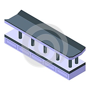 Metro stop icon, isometric style