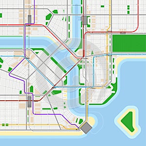 Metro or subway map design template