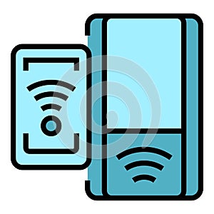 Metro ticket phone icon vector flat