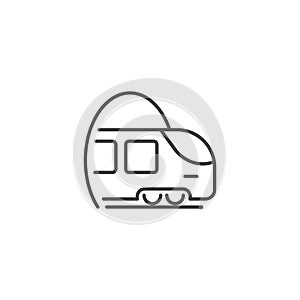 Metro train icon in flat style. Subway vector illustration on isolated background. Transport sign business concept