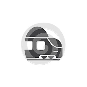 Metro train icon in flat style. Subway vector illustration on isolated background. Transport sign business concept