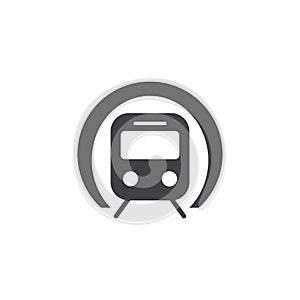 Metro train icon in flat style. Subway vector illustration on isolated background. Transport sign business concept