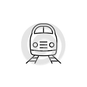 Metro train icon in flat style. Subway vector illustration on isolated background. Transport sign business concept