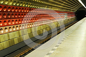 Metro train in motion