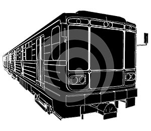 Metro Train Wagon Vector 01