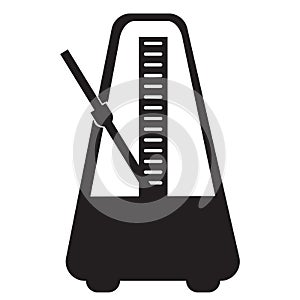 Metronome icon on white background. music and instrument symbol. tempo sign. flat style photo