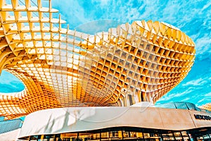 Metropol Parasol is a wooden structure located at La Encarnacion