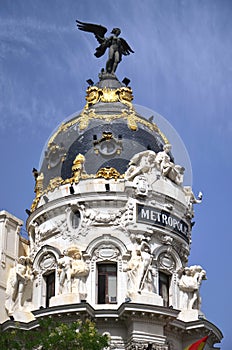 Metropolis building on Gran Via St. in Madrid