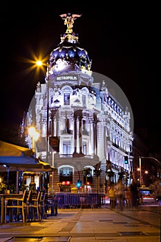 Metropolis Building and Gran Via Street, Madrid