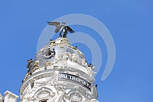 Metropolis historical building Madrid Spain