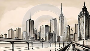 Metropolis - Imaginary city skyline