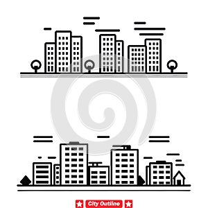Metropolis Magic Fuel Your Creativity with Our Premium City Outline Vector Collection