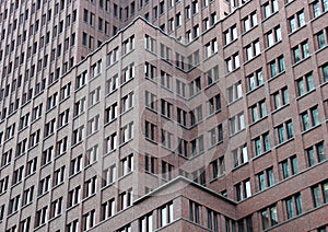 Metropolis modern building facade in different levels