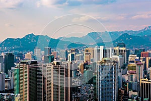 Metropolis of Seoul taken from Namsan mountain