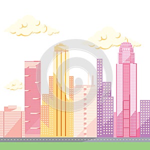 Metropolis: skyscrapers isolated over white background photo