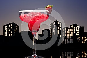Metropolis strawberry Margarita cocktail