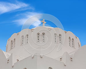 Metropolitan Cathedral Church of Candlemas of The Lord in Fira, Santorini island, Cyclades, Greece