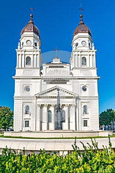 The Metropolitan Cathedral in Iasi, Romania. It is the largest historic Orthodox church in Romania. A landmark church in Iasi on a