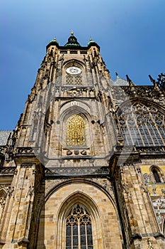 The Metropolitan Cathedral of Saints Vitus, Wenceslaus and Adalbert  commonly named St. Vitus Cathedral. Detail