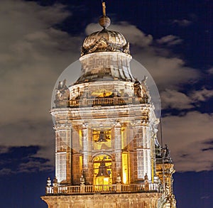 Metropolitan Cathedral Steeple Bells Zocalo Mexico City Mexico photo