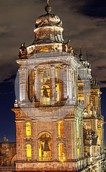 Metropolitan Cathedral Steeples Bells Zocalo Mexico City Mexico photo