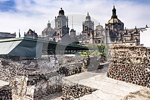 Metropolitan Cathedral Templo Mayor Zocalo Mexico City Mexico