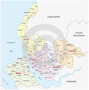 Metropolitan county merseyside map