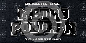 metropolitan editable font effect