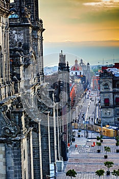 Metropolitcan Cathedral Streets Zocalo Churches Mexico City Mexico photo