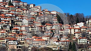 metsovo city greece sunnyn winter day in ioannina perfecture
