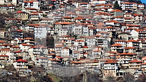 metsovo city greece sunnyn winter day in ioannina perfecture