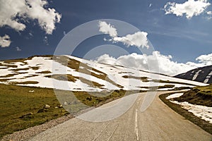 Metsovo city snow and ice in winter season, greek winter tourist resort in ioannina perfecture