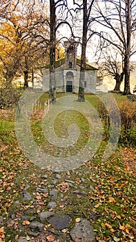 Metsovo city st george church in autum view , greece